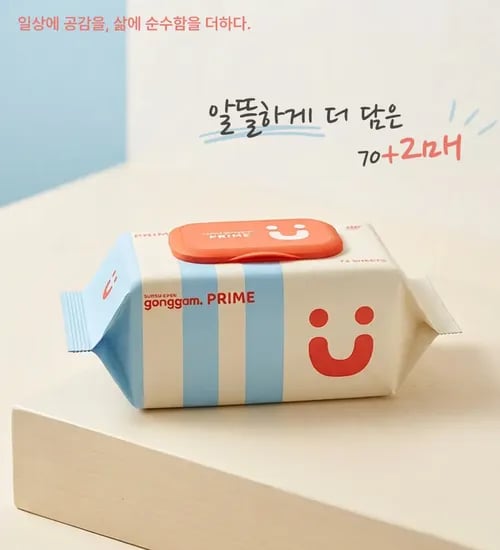순수공감 프라임 물티슈 캡형 70gsm 72매 10팩 5,900원