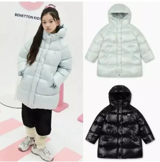 베네통키즈 셔링 후드 롱다운 98,500원 무배
