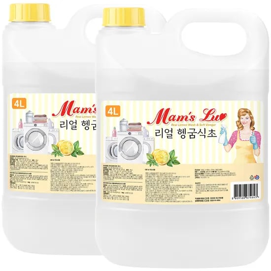맘스럽 리얼 헹굼식초, 4L, 2개, 4,130원