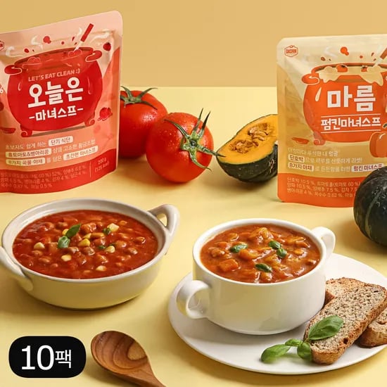 다신샵 실온보관 마녀스프 2종 / 토마토 펌킨 스튜 채식스프 식단관리 혼합, 200g, 10개