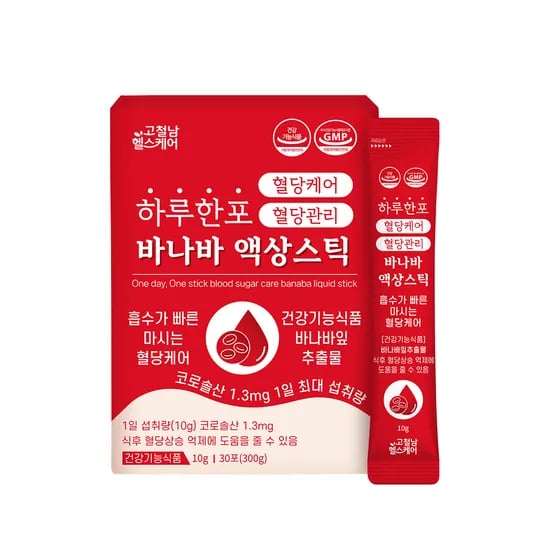 하루한포 식후 혈당 케어 바나바잎 추출물 액상스틱 영양제 약 30포, 1개