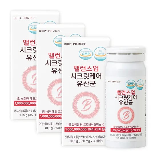 바디프로젝트 여성 질 유산균 30캡슐 3박스 질유래 유산균 프로바이오틱스