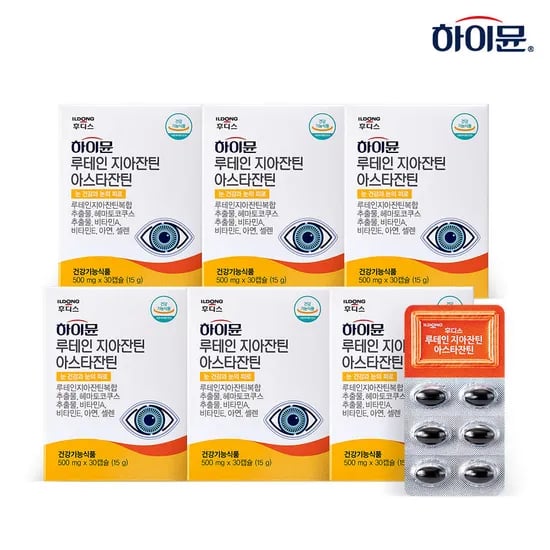 하이뮨 루테인 지아잔틴아스타잔틴 500mg 30캡슐, 6개