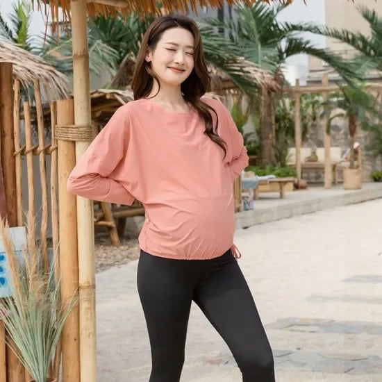 블룸마터니티 국내제작 루즈핏 임산부 래쉬가드 여유핏 커버업 만삭수영복 스트링