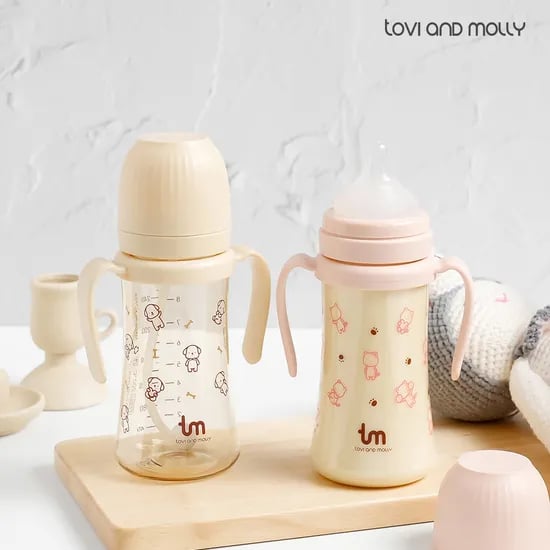 1+1 자기주도 셀프 수유 아기 유아 빨대 젖병 280ml