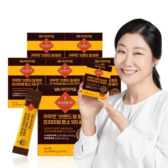 비타민마을 100만 역가수치 카무트 브랜드밀 프리미엄 효소 100 골드 30포, 6개