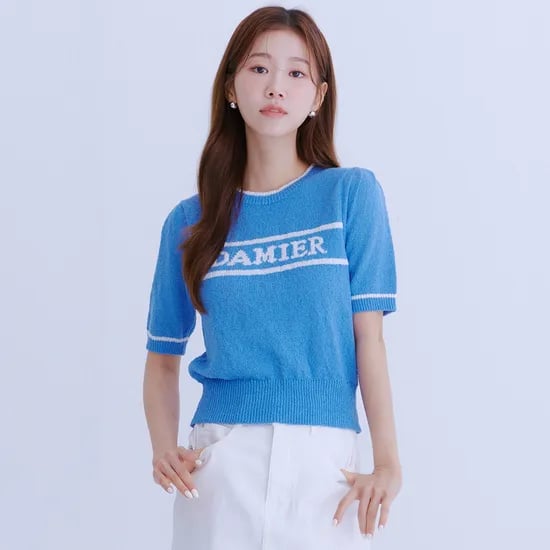 로엠 볼륨소매 레터 반팔 풀오버 RMKAE37RT8