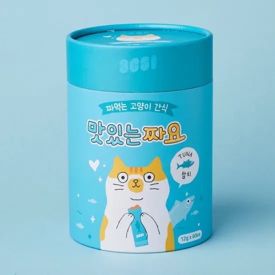 맛있는 짜요 짜먹는 간식 고양이 캔 간식 대용량 참치, 12g, 60개