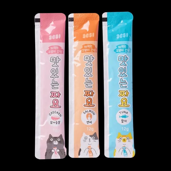 맛있는 짜요 짜먹는 간식 고양이 캔 간식 대용량 3종 맛보기팩, 12g, 3개