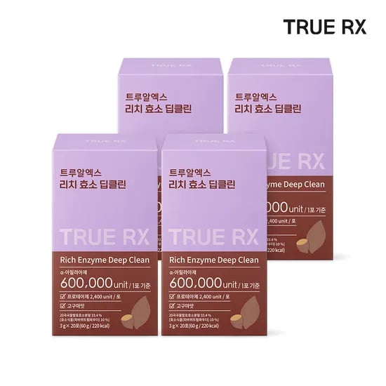 트루알엑스 리치 효소 딥클린 저분자 곡물 발효 소화 효소 클리오 20포, 4개