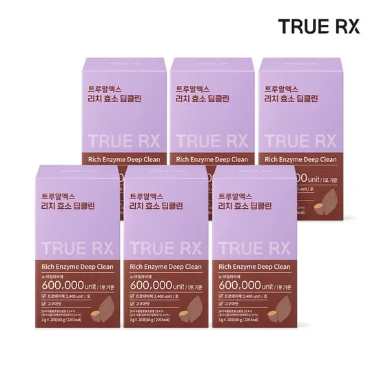 트루알엑스 리치 효소 딥클린 저분자 곡물 발효 소화 효소 클리오 20포, 6개
