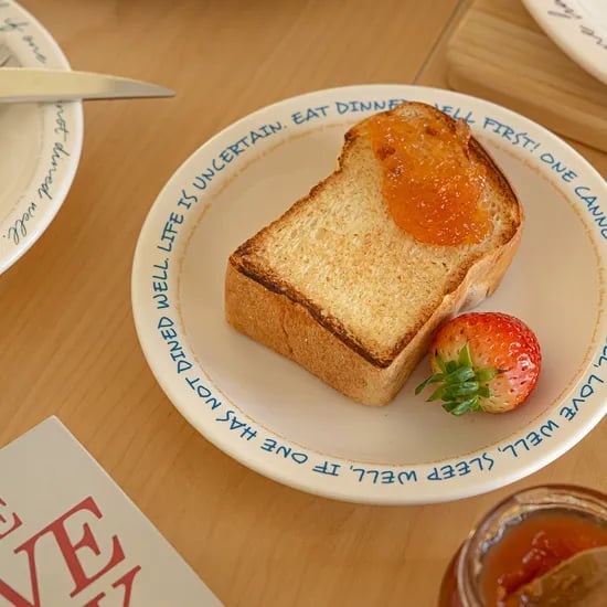 시라쿠스 뉴욕 레터 레터링 브런치 그릇 카페 디저트 원형 접시 (18cm)