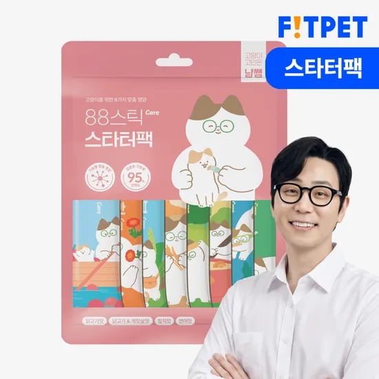 냥쌤 88스틱 스타터팩 고양이 짜먹는 간식 스틱 슈퍼푸드 항산화 헤어볼