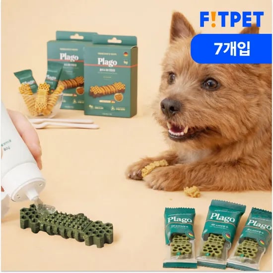 플라고 3D 스케일링껌 2종 7개입 치석 입냄새 개선 덴탈껌 개껌 강아지 간식