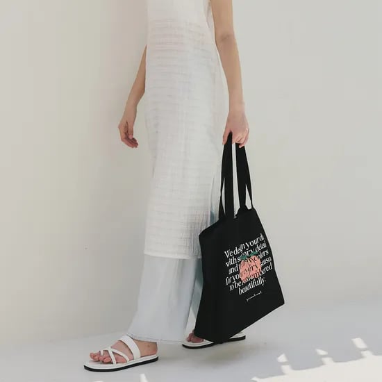 레터링 피치 에코백 LETTERING PEACH ECO BAG / BLACK