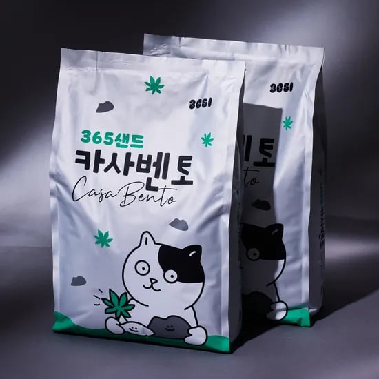 3651 365샌드 카사바 벤토나이트 카사벤토 고양이 모래 6kg X 2개(1박스)