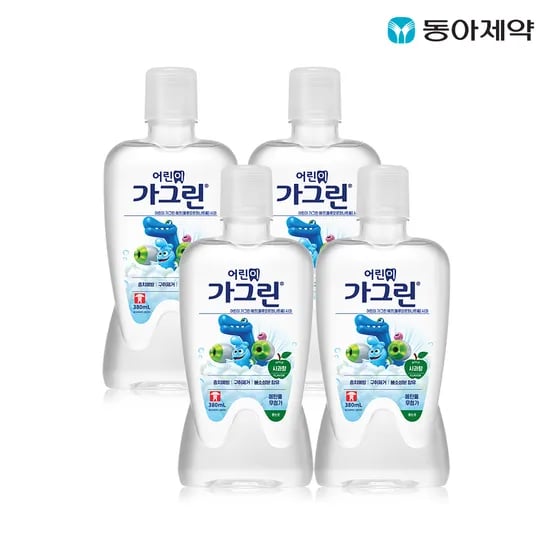 가그린 어린이용 380ml 사과 4개 구강청결제 어린이 가글 무알콜