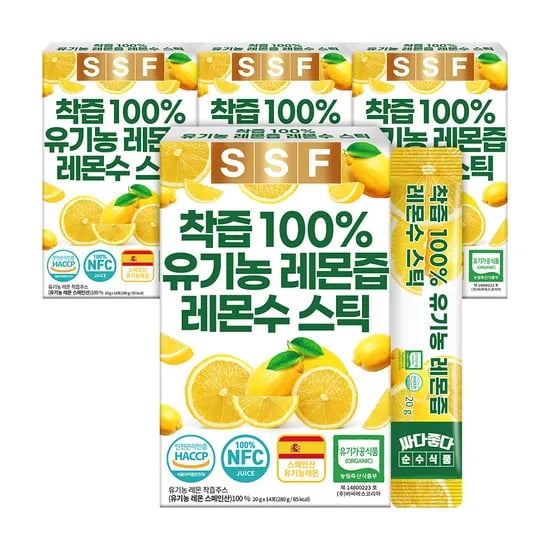 2+2박스 NFC착즙 100% 유기농 레몬즙 레몬수 레몬원액 총 56포 스틱 레몬물