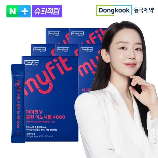 동국제약 마이핏V 콜린 이노시톨4000 비타민B 미오이노시톨 엽산 레몬맛 30포, 6개
