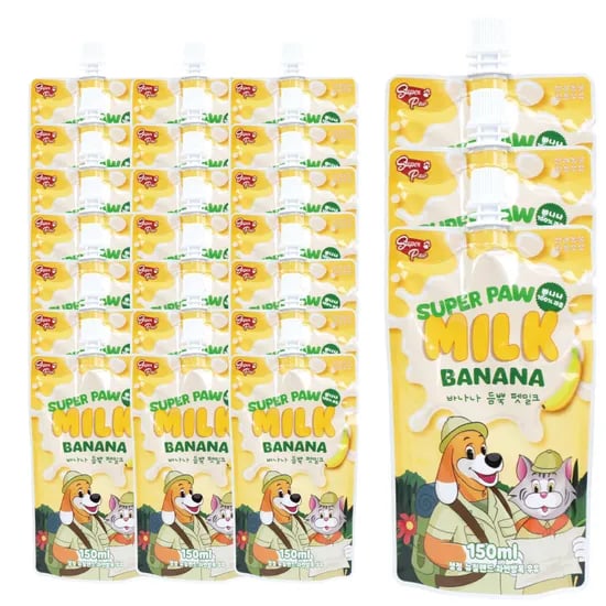 슈퍼포우 펫밀크 강아지 우유 고양이 음수량 바나나(소화), 150ml, 24개