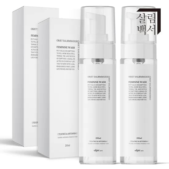 1+1 살림백서 오브제 제로 약산성 여성청결제 200ml 이너 페미닌 워시 Y존