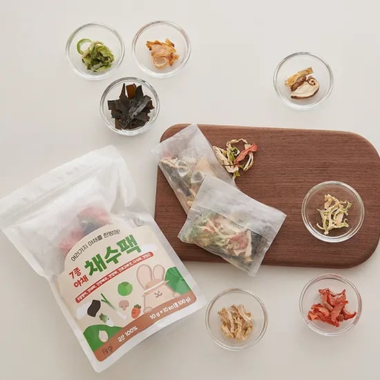 퍼기 국내산 이유식 채수 육수 채소 야채 티백 7종 국물 채수팩 육수팩 1SET(10ea)