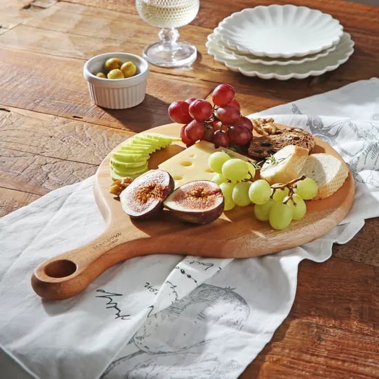 마리포사 마호가니 원목 나무도마 플레이트 서빙도마 홈카페 36cm 원형 손잡이 13,800원