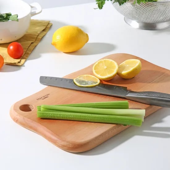 마리포사 마호가니 원목 나무도마 플레이트 서빙도마 홈카페 36cm 버블 중