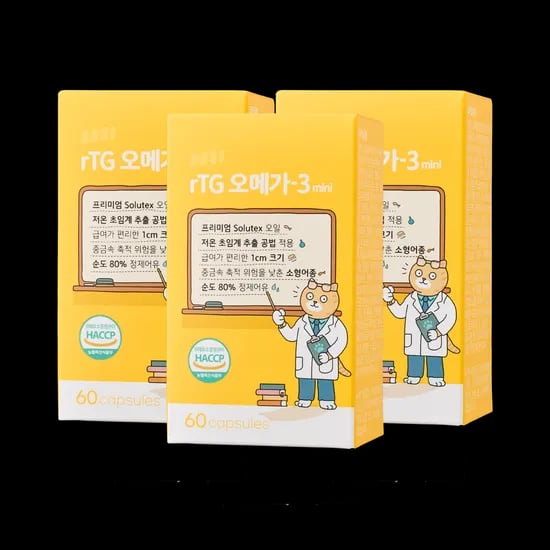 3651 고양이 강아지 오메가3 미니 영양제 순도 80% 60캡슐, 3개