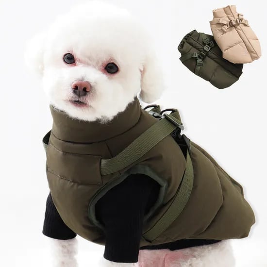 강아지 패딩 하네스 조끼 겨울옷 S