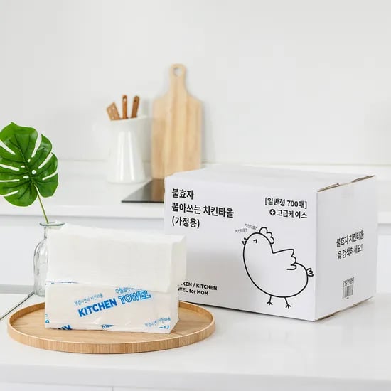 불효자 뽑아쓰는 키친타올 국산 무표백 무형광 리필 대용량 100매 8개 주방용