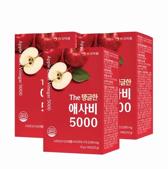 안국약품 The 탱글한 애사비 5000 저당 젤리 14포, 3개