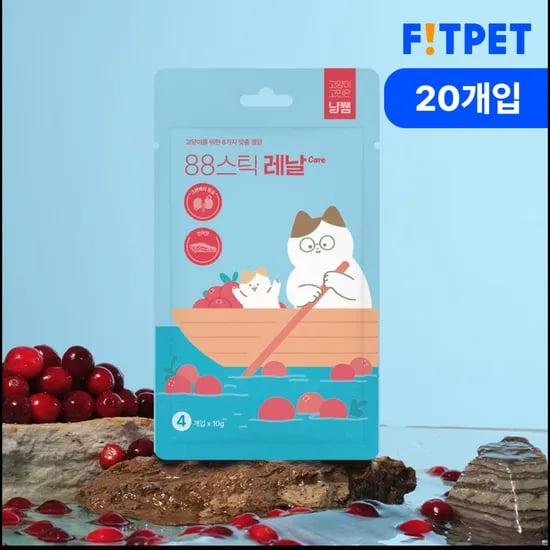 냥쌤 88스틱 고양이 짜먹는 간식 영양 스틱 레날케어, 10g, 20개