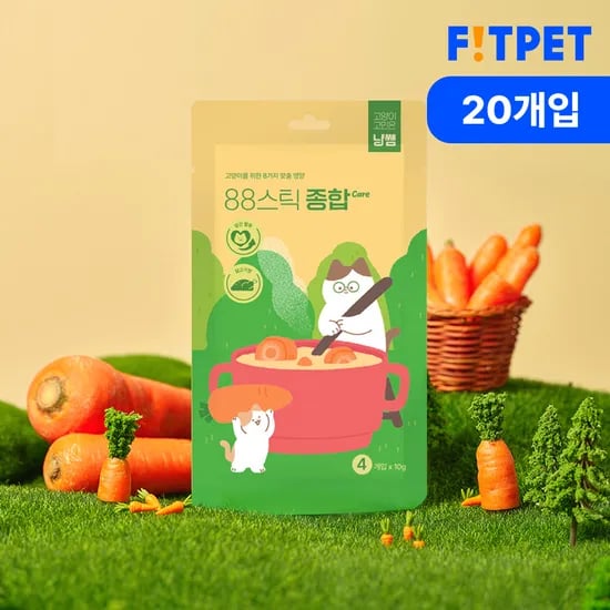 냥쌤 88스틱 고양이 짜먹는 간식 영양 스틱 종합케어, 10g, 20개