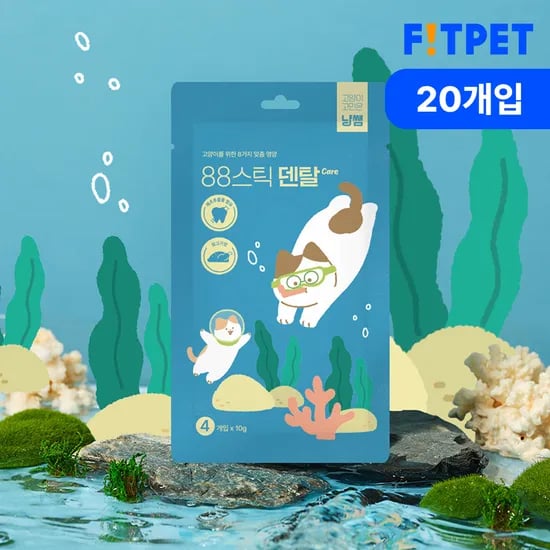 냥쌤 88스틱 고양이 짜먹는 간식 영양 스틱 텐탈케어, 10g, 20개