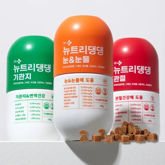뉴트리댕댕 강아지영양제 기관지협착증 눈 눈물 슬개골 관절영양제 3종세트