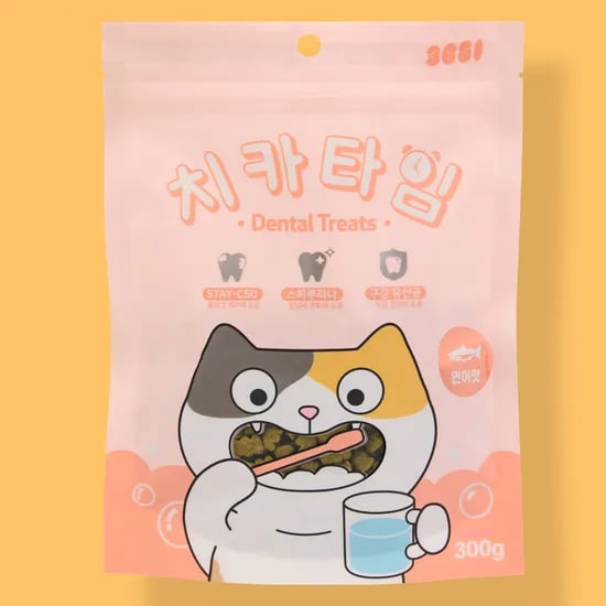 3651 치카타임 고양이 이빨과자 덴탈트릿 연어, 300g, 1개