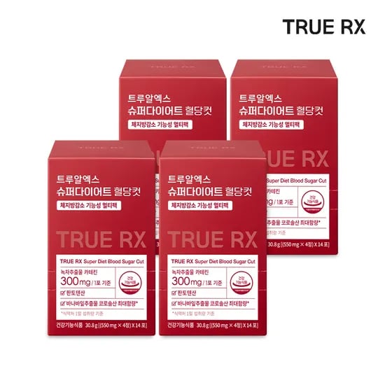 트루알엑스 슈퍼 다이어트 혈당컷 4박스 바카사 체지방감소 애사비 애플사이다비니거 클리오