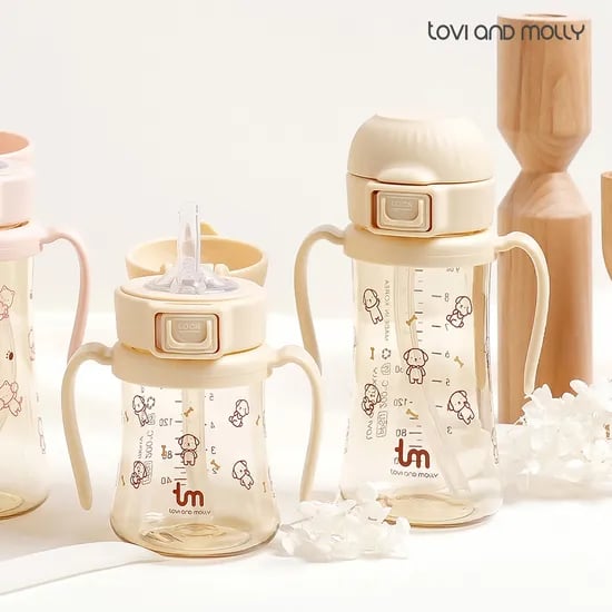 토비 새지 않는 아기 유아 이유식 원터치락 빨대컵 180ml 280ml