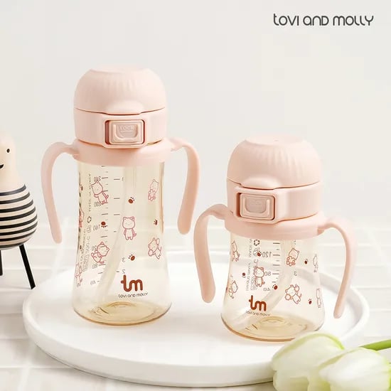 몰리 새지 않는 아기 유아 이유식 원터치락 빨대컵 180ml 280ml