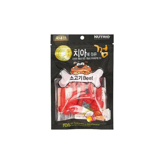 뉴트리오 치아에좋은껌 강아지치석껌 소고기, 80g, 1개