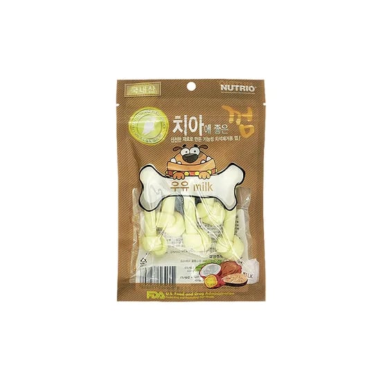 뉴트리오 치아에좋은껌 강아지치석껌 우유, 80g, 1개