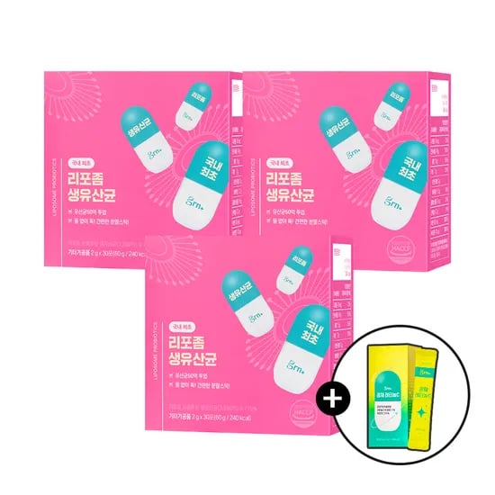 GRN 리포좀 생유산균 국내최초 리포좀공법 요구르트맛 30포, 3개