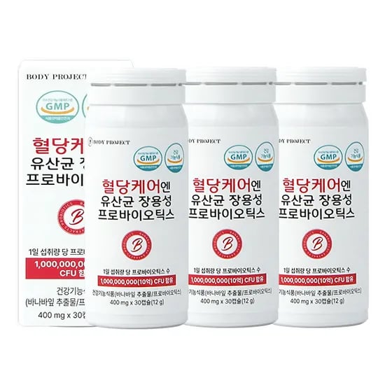 바디프로젝트 혈당케어 유산균 장용성 프로바이오틱스 30캡슐 3박스