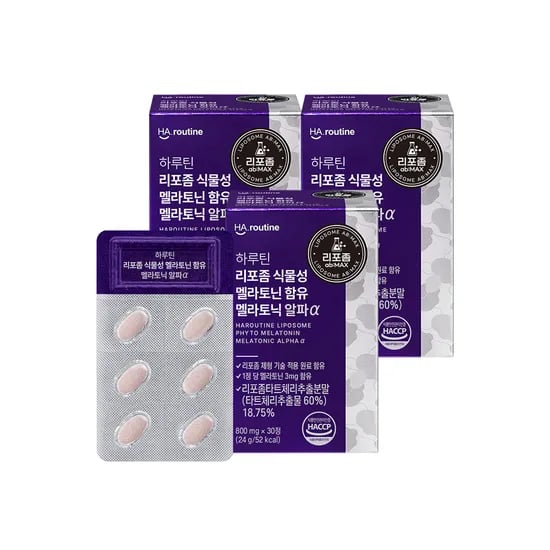 하루틴 리포좀 식물성 멜라토닌 함유 멜라토닉 알파 30정, 3개