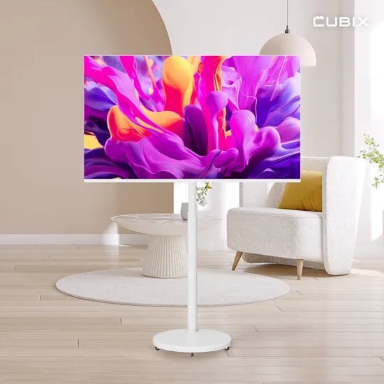 무빙큐빅스 삼탠바이미 화이트에디션 스마트티비 이동식tv X1시리즈 셋트 81cm(32인치 TV), FHD QLED, 자가설치