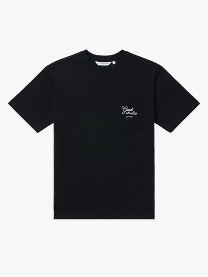 AIR MESH GRAFFITI LOGO POCKET TEE-BLACK