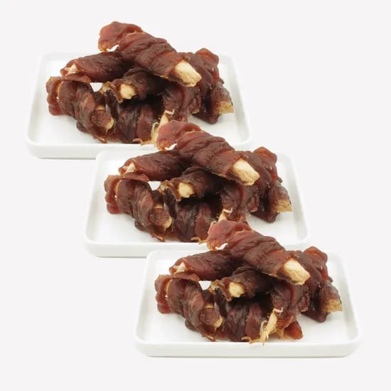 국내제작 북오말이 강아지 수제 간식 북어와 오리육포로 만든 애견 간식 황태+오리, 70g, 3개