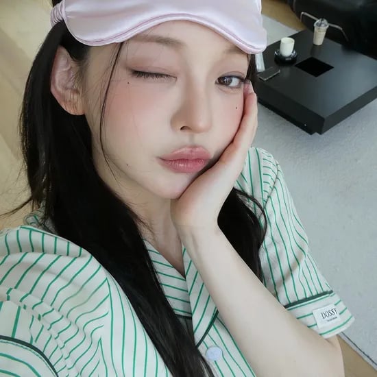 실크핏 클로버 반팔 카라 커플 잠옷 세트 여름 홈웨어