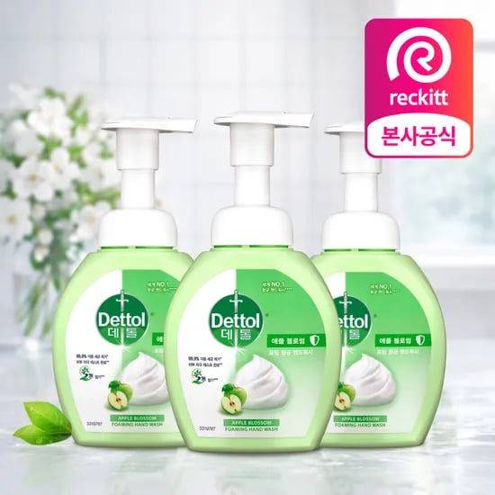 데톨 포밍 항균 핸드워시 애플블로썸, 250ml, 3개